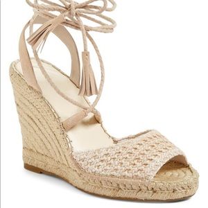 Joie Kacy Espadrille Wedge Sandal in cream color